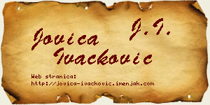 Jovica Ivačković vizit kartica